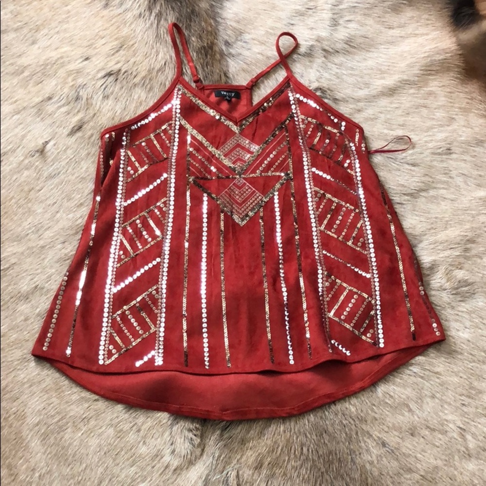 Velvet sequin racerback tank